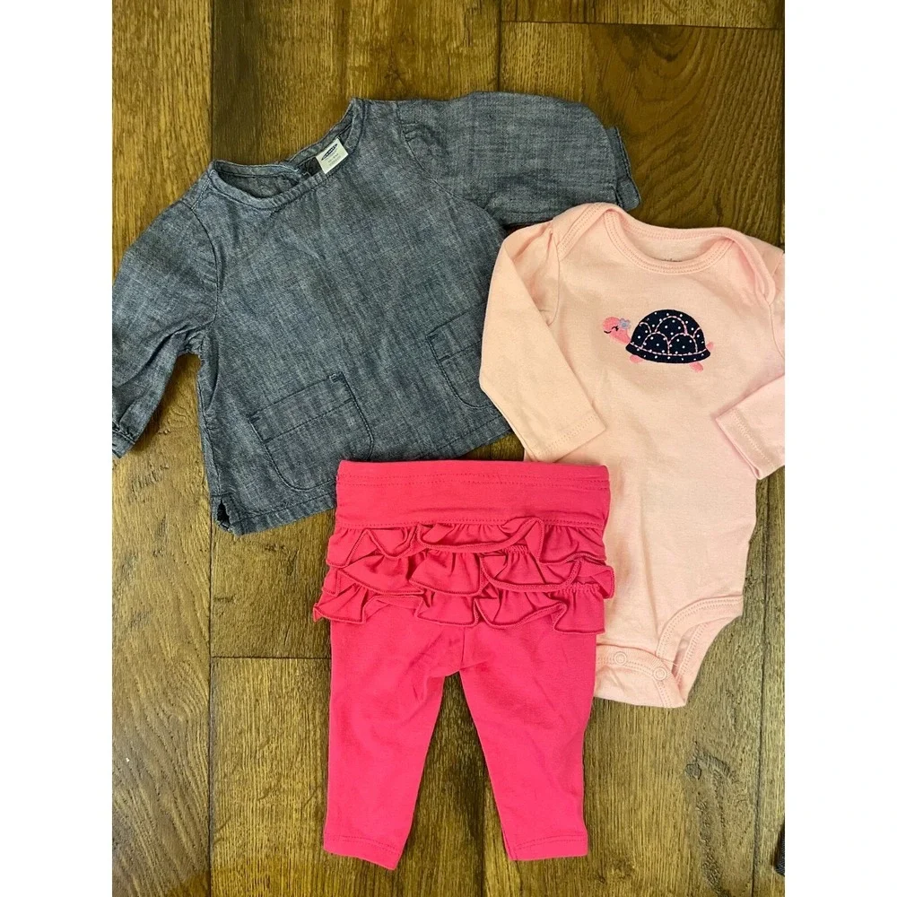 Baby Girl 0/3 Months Mix Match Pants Shirts Bodysuits Outfits Clothes Bundle Lot - Picture 7 of 13
